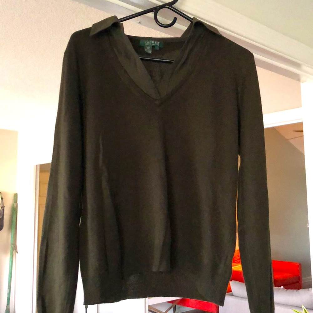 Ralph Lauren Sweater with mock blouse collar